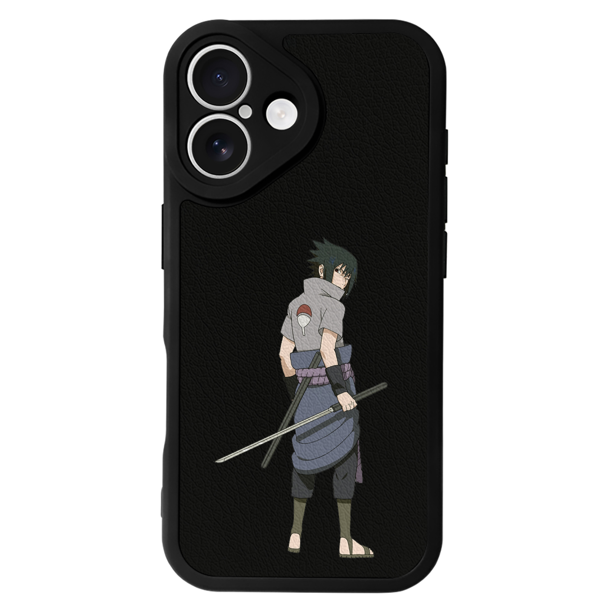 （画像用） NARUTO -ナルト- うちは サスケ Uchiha Sasuke 【iPhone 16シリーズ対応】シリコンスマホケース（レザー調） 材質：シリコン